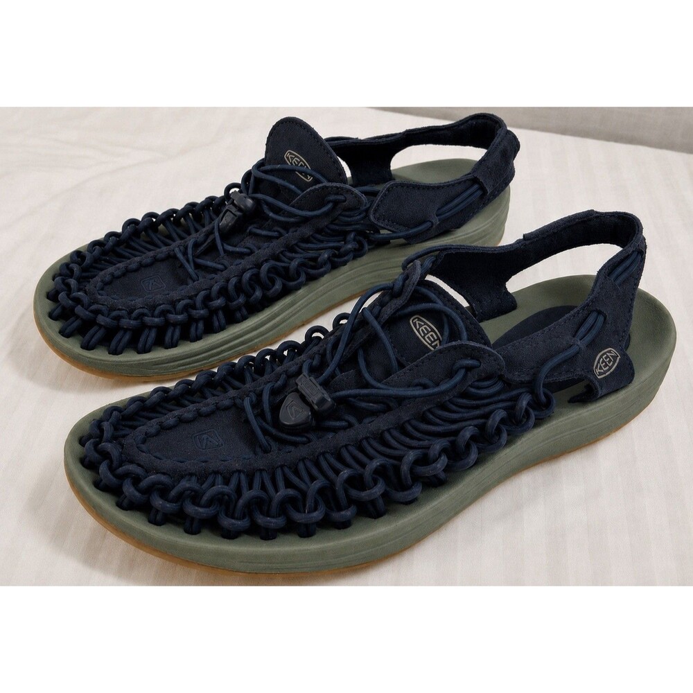 KEEN UNEEK Men’s 8.5 Navy Blue Sport Sandals Closed Toe Hiking Water Shoes EU41